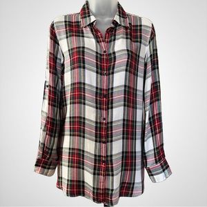 Lauren by Ralph Lauren Plaid Long Sleeve Shirt M